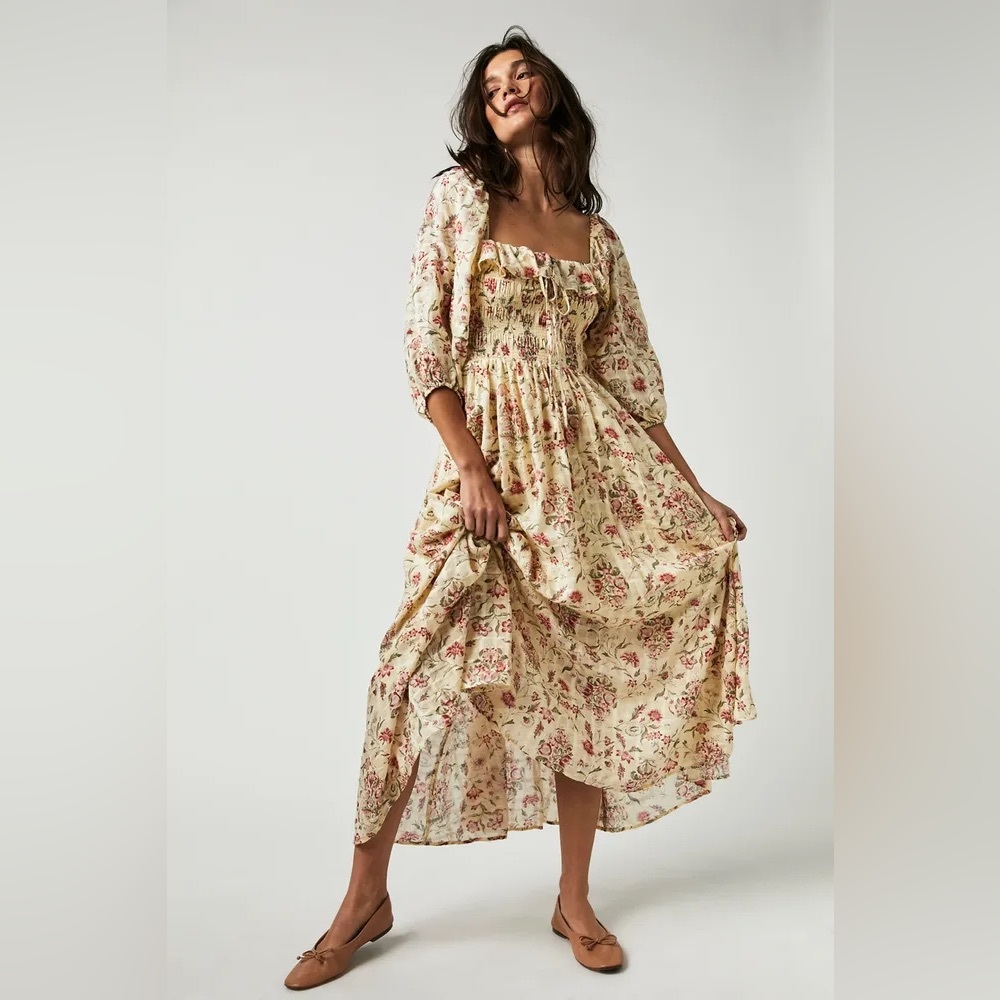 Free people oasis printed midi dress